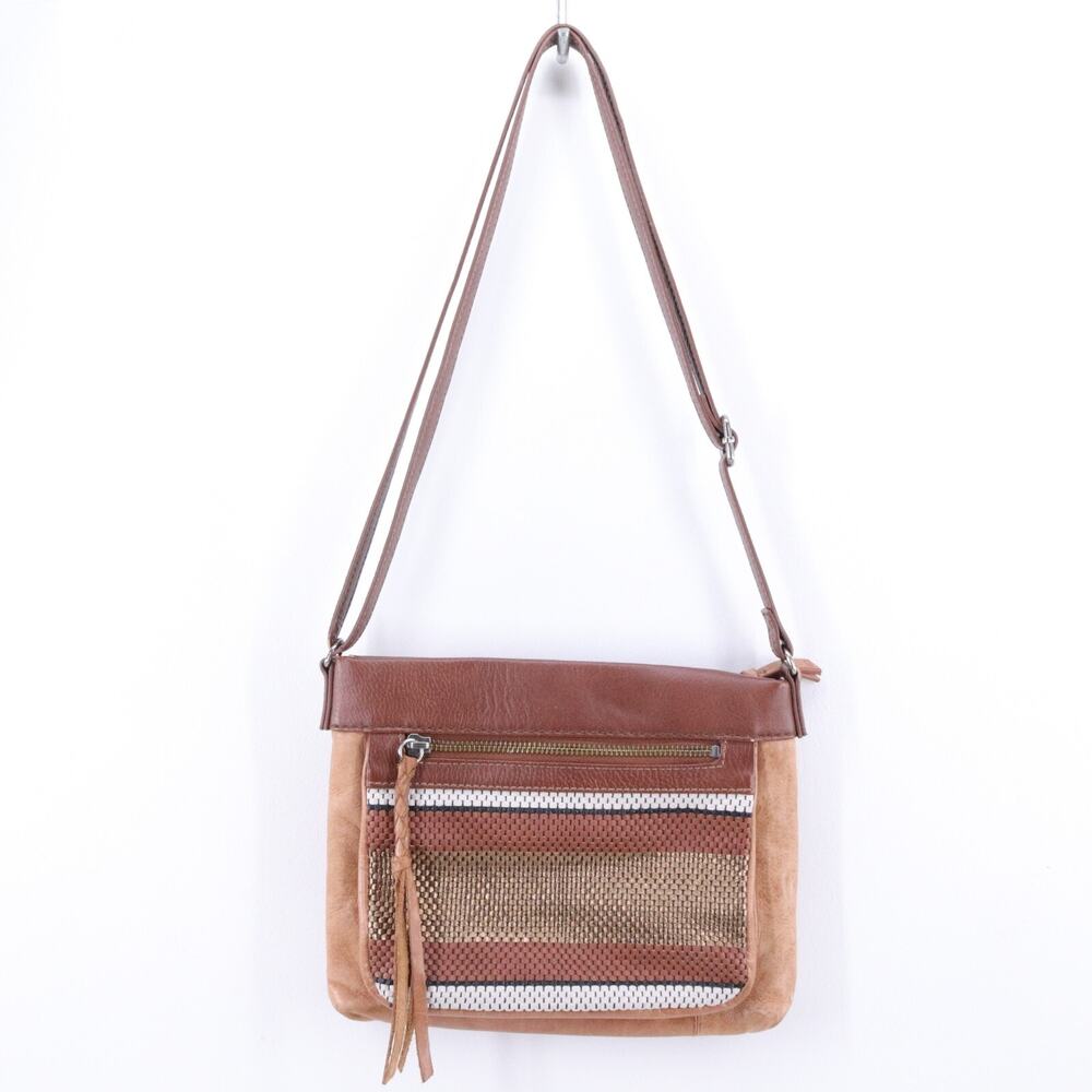 The Sak Crossbody Handbag Mini Sanibel Multicolor Brown Leather Purse Bag